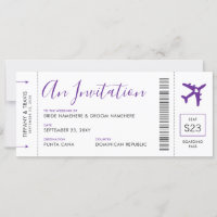 Billet Avion de Passe d'embarquement Mariage de vo