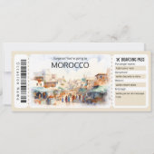 Invitation Billet Avion Editable Morocco Boarding Pass (Devant)