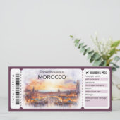 Invitation Billet Avion Editable Morocco Boarding Pass (Debout devant)
