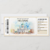 Invitation Billet Avion Helsinki modifiable, Voyage Finlande (Devant)