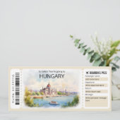 Invitation Billet Avion Hongrie modifiable, Voyage Hongrie (Debout devant)