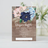 Invitation Billet Baby shower bleu et bleu marine Refroidisse (Debout devant)