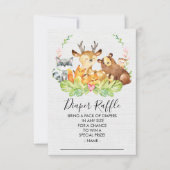 Invitation Billet Baby shower de lessive pour animaux de bois (Devant)