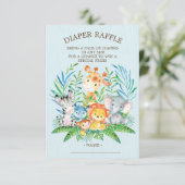Invitation Billet Baby shower Déchets Safari Jungle (Debout devant)