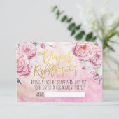 Invitation Billet baby shower Repas de couches Fleurs de Bohê (Debout devant)