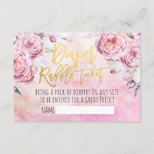 Invitation Billet baby shower Repas de couches Fleurs de Bohê