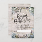 Invitation Billet baby shower Repas de Queue Floral Bois clai (Devant / Derrière)