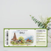 Invitation Billet Bali Avion modifiable, Bali Trip (Debout devant)