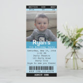 Invitation Billet (Bleu) avec Photo -Théâtre/Ciném (Debout devant)