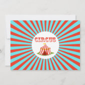 Invitation Billet Blue Red Circus Circus Tente Anniversaire (Dos)