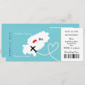 Invitation Billet Boarding Pass Mariage Destination Ibiza (Devant / Derrière)