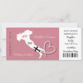Invitation Billet Boarding Pass Mariage Destination Italie In (Devant)