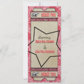Invitation Billet Broadway Playbill Mariage Raspberry Pink (Dos)