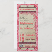 Invitation Billet Broadway Playbill Mariage Raspberry Pink (Devant)