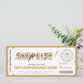 Invitation Billet cadeau Anniversaire Surprise Modèle (Debout devant)