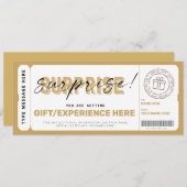 Invitation Billet cadeau Anniversaire Surprise Modèle (Devant / Derrière)