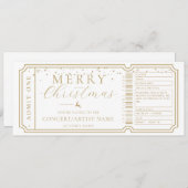 Invitation Billet cadeau de concert blanc (Devant / Derrière)