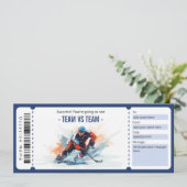 Invitation Billet cadeau de jeu de hockey surprise (Debout devant)