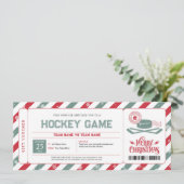Invitation Billet cadeau de match de hockey pour Noël (Debout devant)