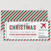Invitation Billet cadeau de Noël Boarding Pass (Devant / Derrière)