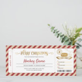 Invitation Billet cadeau de Noël surprise pour un match de ho (Debout devant)