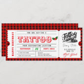 Invitation Billet cadeau de Noël tatouage bon (Devant / Derrière)