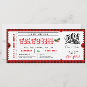 Invitation Billet cadeau de Noël tatouage bon
