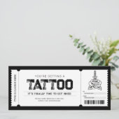 Invitation Billet cadeau de tatouage (Debout devant)