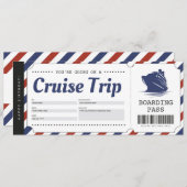 Invitation Billet cadeau de voyage de Pass d'embarquement de  (Devant / Derrière)