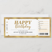 Invitation Billet cadeau or Événement spectacle Concert Toute (Devant)