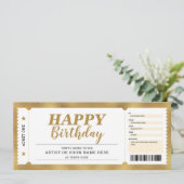 Invitation Billet cadeau or pour spectacle d'événement de con (Debout devant)