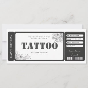 Invitation Billet cadeau personnalisé Tattoo