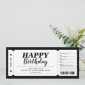 Invitation Billet cadeau pour spectacle d'événement de concer (Debout devant)