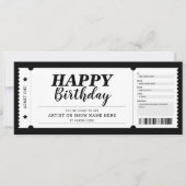 Invitation Billet cadeau pour spectacle d'événement de concer (Devant)