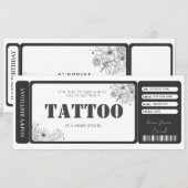 Invitation Billet cadeau pour tatouage personnalisé (Devant / Derrière)