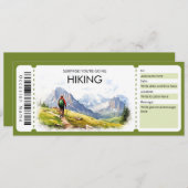 Invitation Billet cadeau randonnée, Voyage à pied (Devant / Derrière)