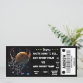 INVITATION BILLET CADEAU SURPRISE DE BASKET-BALL (Debout devant)