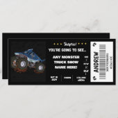 INVITATION BILLET CADEAU SURPRISE MONSTER TRUCKS (Devant / Derrière)