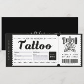 Invitation Billet cadeau tatouage - Certificat cadeau (Devant / Derrière)