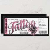 Invitation Billet cadeau Tattoo Get Inked rose (Devant / Derrière)