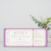 Invitation Billet cadeau violet bande Concert (Debout devant)