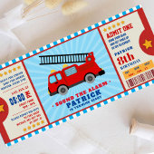Invitation Billet camion feu fête d'anniversaire