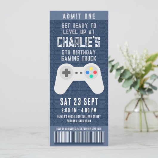 Invitation Billet Camion Jeu Anniversaire (Debout devant)