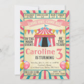 Invitation Billet Carnaval Circus Anniversaire Fête Invitatio (Devant)