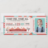 Invitation Billet Carnaval de Cirque vintage Photo Anniversai (Devant)