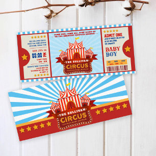 Invitation Billet Cirque Couleur Modifiable Douche Couple