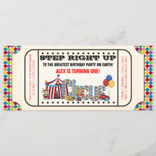 Invitation Billet Cirque Enfants Fête d'anniversaire