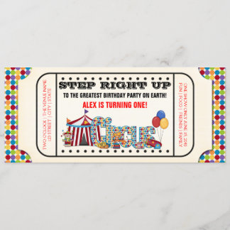 Invitation Billet Cirque Enfants Fête d'anniversaire