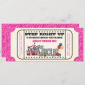 Invitation Billet Cirque vintage Anniversaire (Devant / Derrière)