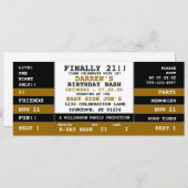 Invitation Billet concert du 21e anniversaire (Devant / Derrière)